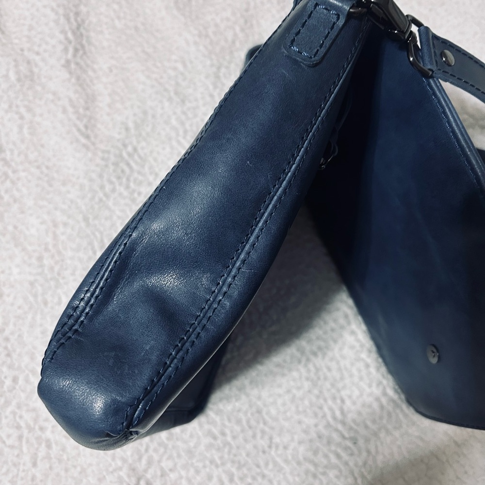 Blue Vegan Leather Crossbody Bag - Picture 10 of 13